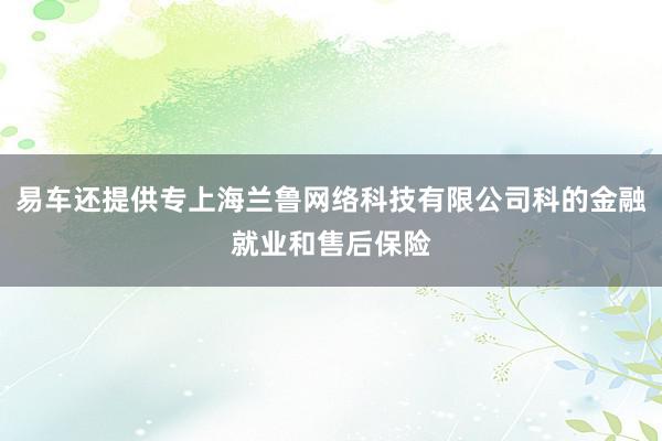 易车还提供专上海兰鲁网络科技有限公司科的金融就业和售后保险
