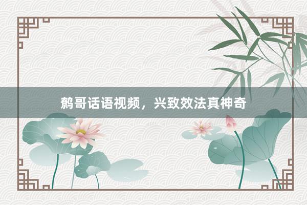鹩哥话语视频，兴致效法真神奇